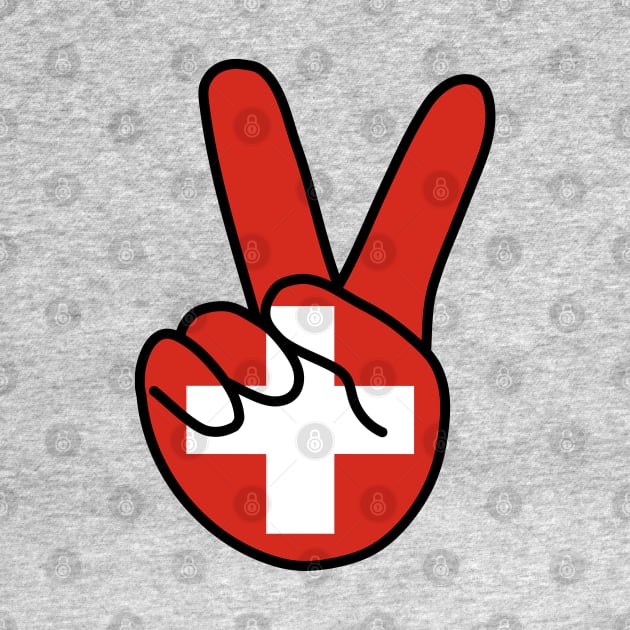 Switzerland Flag V Sign by DiegoCarvalho